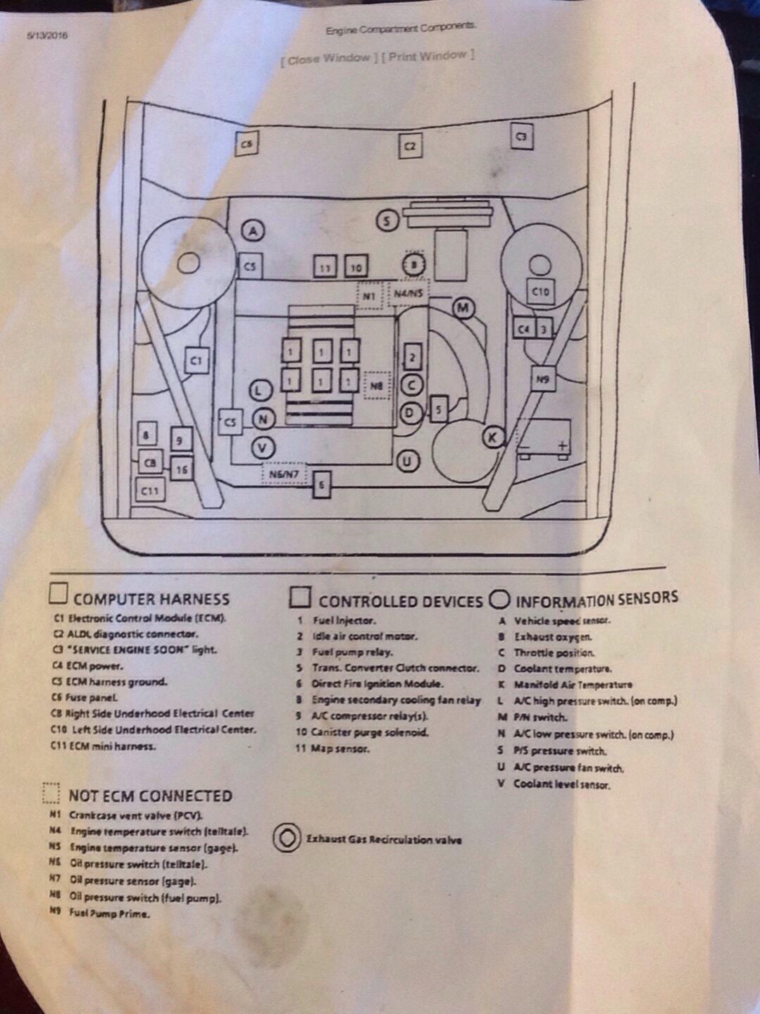 Where is a diagram of the Location of all the sensors in my Aveo..